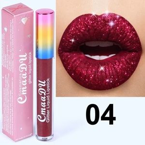 CmaaDU Glitter Liquid Lipstick Matte Waterproof Long Lasting Gloss